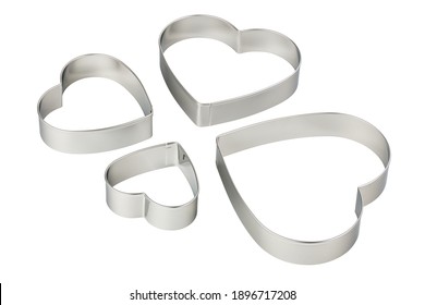 Stainless steel heart-shaped cookie cutters set, cut out