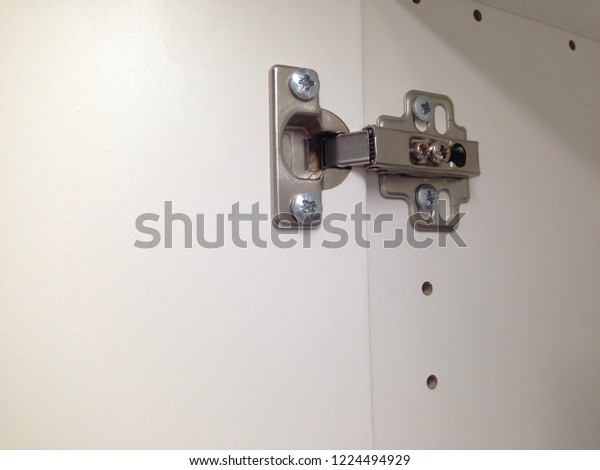 Stainless Steel Hinges Installed On Cabinet Stock Photo Edit Now