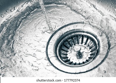 A Stainless Steel Kitchen Sink Drain