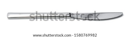 Stainless steel knife isolated on white background