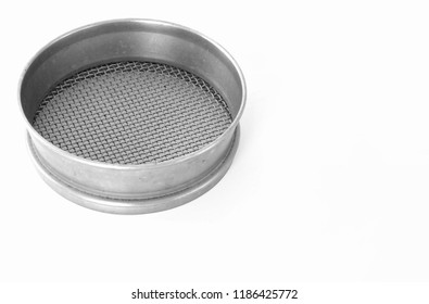 Stainless Steel Mesh Sieve For Laboratory Soil Analysis. 4 Mm Mesh.