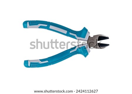 Stainless steel metal pliers isolated on white background.