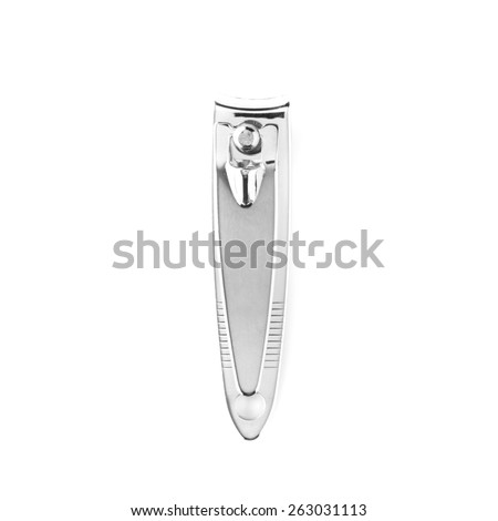 Stainless steel nail clippers isolated on a white background Foto d'archivio © 