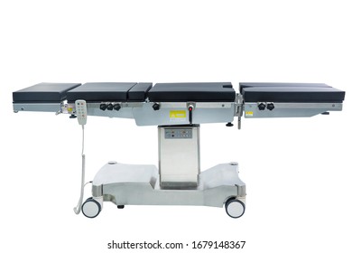 Stainless Steel Operating Table On White Background