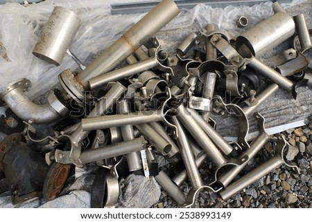 Similar – Image, Stock Photo piles of steel were placed outside in the construction site