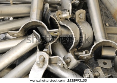 Similar – Image, Stock Photo piles of steel were placed outside in the construction site