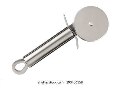 Stainless Steel Pizza Cutter Isolated On Stock Photo 193456358 ...