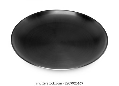 Stainless Steel Plate Isolated On White Background.