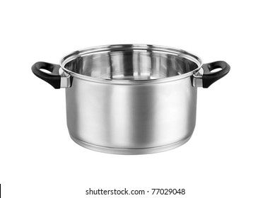 Stainless Steel Pot Isolated On White