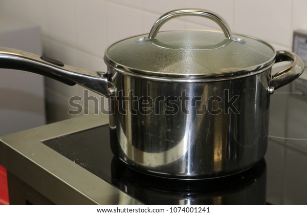 Stainless Steel Pots Pans On Modern Stock Photo Edit Now 1074001241