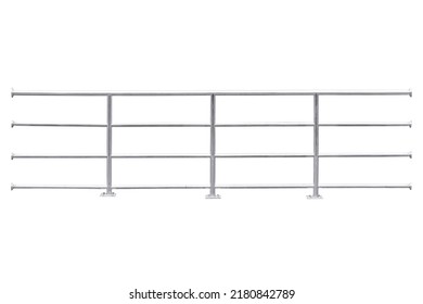 Stainless steel railing isolated on white background work with clipping path.