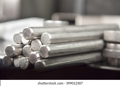 Stainless Steel Rods On A Welding Table