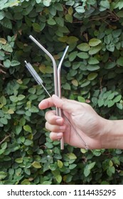 Stainless Steel Straw For Reusable, Stock Photo