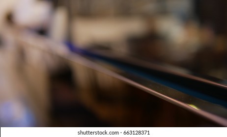 Stainless Steel Texture For Background. Stainless Steel Counter In A Cafe.