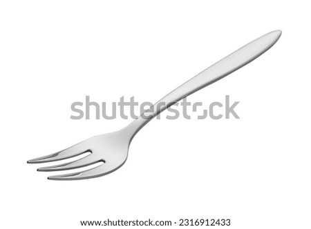 Stainless steel three tines pastry fork isolated on white