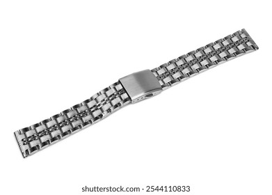 Stainless steel watch band on white background - Powered by Shutterstock