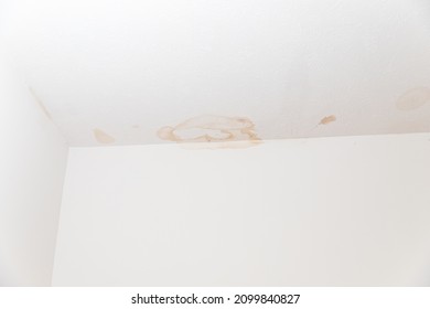 Stains On Ceiling And Wall From Water Leak