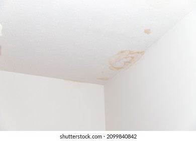 Stains On Ceiling And Wall From Water Leak