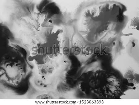 stains paint drips of black-and-white negative   