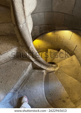Stair case going down from the towers of Sagrada Familia Barcelona 