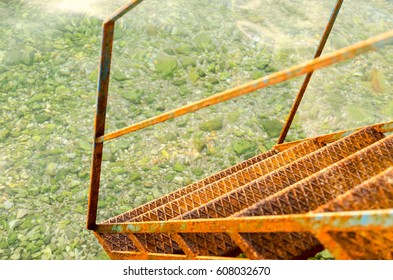 Stair entering the sea