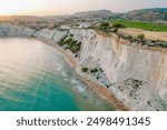 Stair of the turks, White Scala dei turchi in Agrigento, Sicily. White rocky cliff on the coast in the  of Porto Empedocle