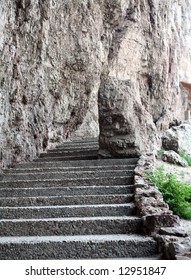 Staircase to cave