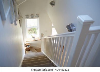 Staircase In Contemporary Family Home