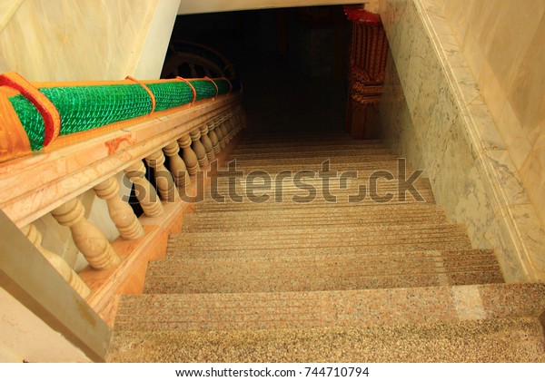 Staircase Decorative Trim Inside Buddhist Temple Stock Photo Edit