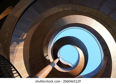 staircase design winery marchesi antinori tuscany italy wine, architecture that kisses the eco-sustainable environment - Powered by Shutterstock