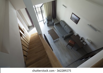 staircase in duplex apartment interior