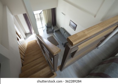 staircase in duplex apartment interior