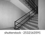 staircase - emergency exit in hotel, close-up staircase, interior staircases, interior staircases guesthouse, Staircase in modern house,  in modern building. stairs going up to the room