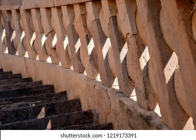 Staircase At The Great Stupa At Sanchi, Near Bhopal, Madhya Pradesh. It Is The Oldest Structure Originally Commissioned By The Emperor Ashoka The Great Of The Maurya Empire In The 3rd Century BC.