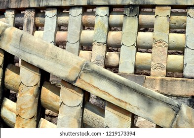 Staircase At The Great Stupa At Sanchi, Near Bhopal, Madhya Pradesh. It Is The Oldest Structure Originally Commissioned By The Emperor Ashoka The Great Of The Maurya Empire In The 3rd Century BC.