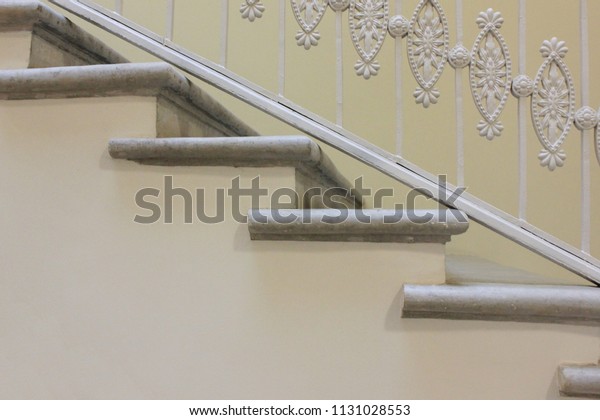 Staircase Handrailing Old Historic Building Interior Stock