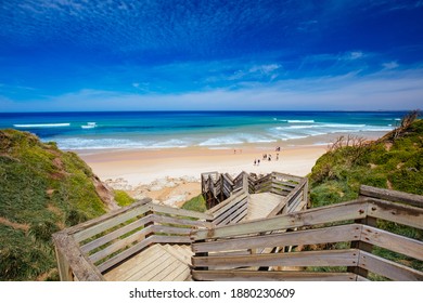 Staircase To The Iconic Cape Woolamai Surf Beach On Phillip Island, Victoria, Australia