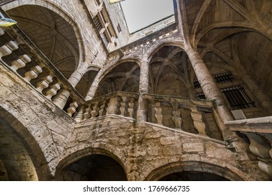 Staircase Of The Lacoste Hotel In Pézenas In The Hérault Region Of Occitanie - France.