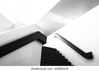 staircase in modern angular building design