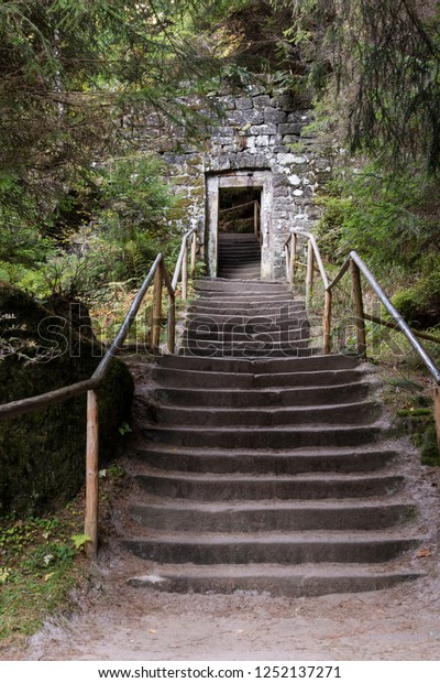 Staircase Railing Built Stone Door Stock Photo Edit Now