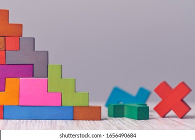 staircase wooden cubes. Business development concept. Concept of progress.