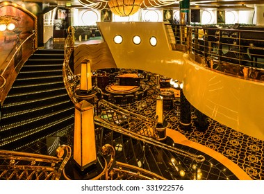 Stairs Of Casino, Interior Of Cruise Liner Splendida, MSC