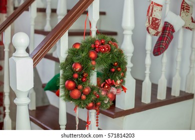 Stairs With Christmas Decor 