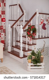 Stairs With Christmas Decor 