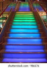 Stairs With Colorful Lighting