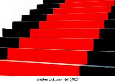 Stairs covered with red carpet - Powered by Shutterstock