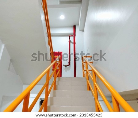 stairs and emergency exits in the building
