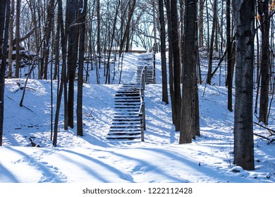 Stairs Into Valley,valley Fox River Wisconsin