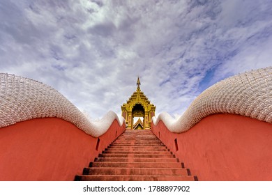 Stairs leading up to the temple Panorama Wat Phra That Doi Phra Shan is another beautiful temple in Mae Tha District, Lampang Province, the temple is located on the top of Doi Phra Shan. Unseen Thai T