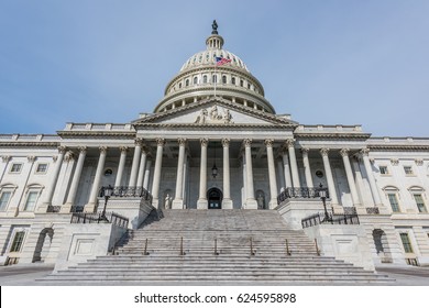 Stairs leading up to the United States Capitol Building in Washington DC. - Shutterstock ID 624595898